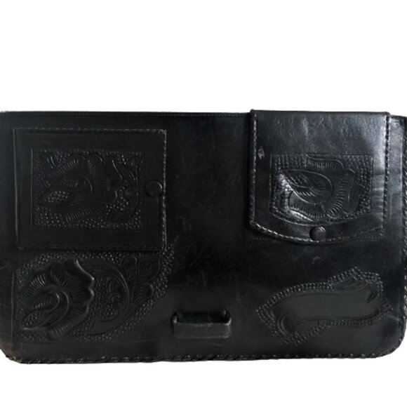 Vintage leather tooled shoulder bag purse - Picture 11 of 16